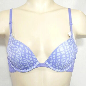 34A Maidenform  7180 One‎ Fabulous Fit Embellished Push Up Bra Blue NWT